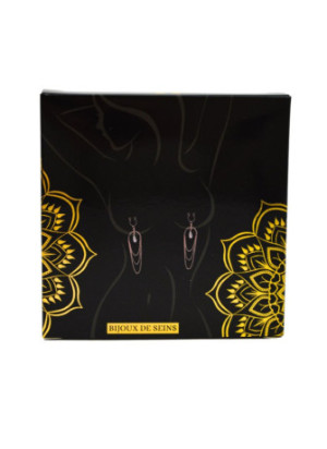 Bijoux de seins avec 3 chainettes doré rose et une perle - SO-0187